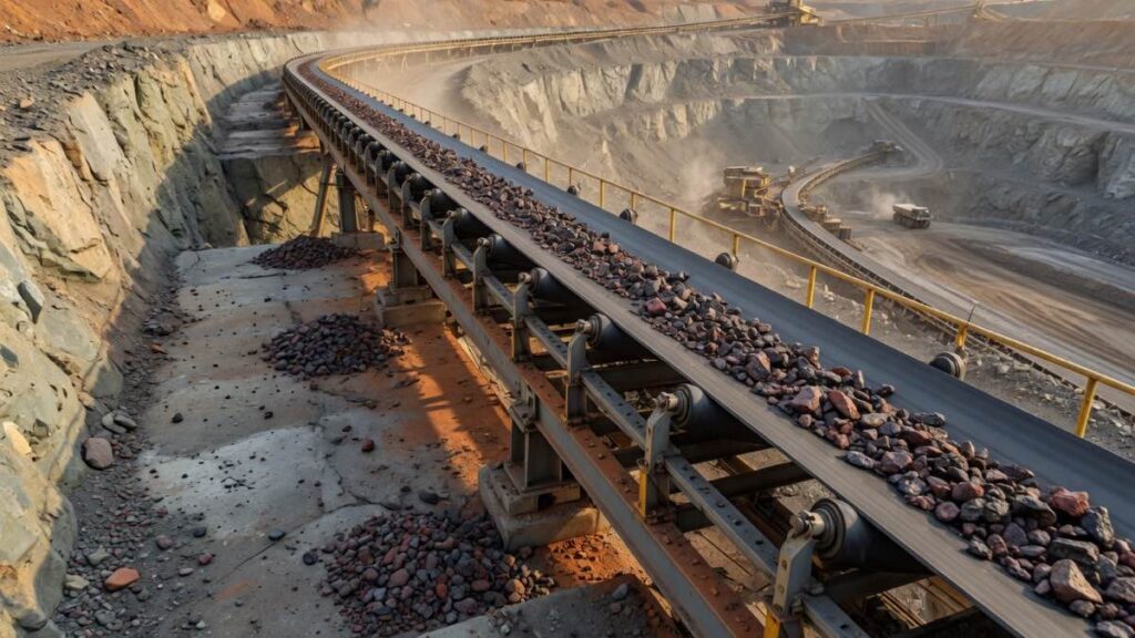 Overland conveyor running from the primary to the plant